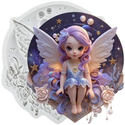 Matriță Silicon Zână Înger Matrițe Fondant Unelte Decorare Tort Topper Cupcake Matriță Ciocolată Rășină Argilă Gumpaste