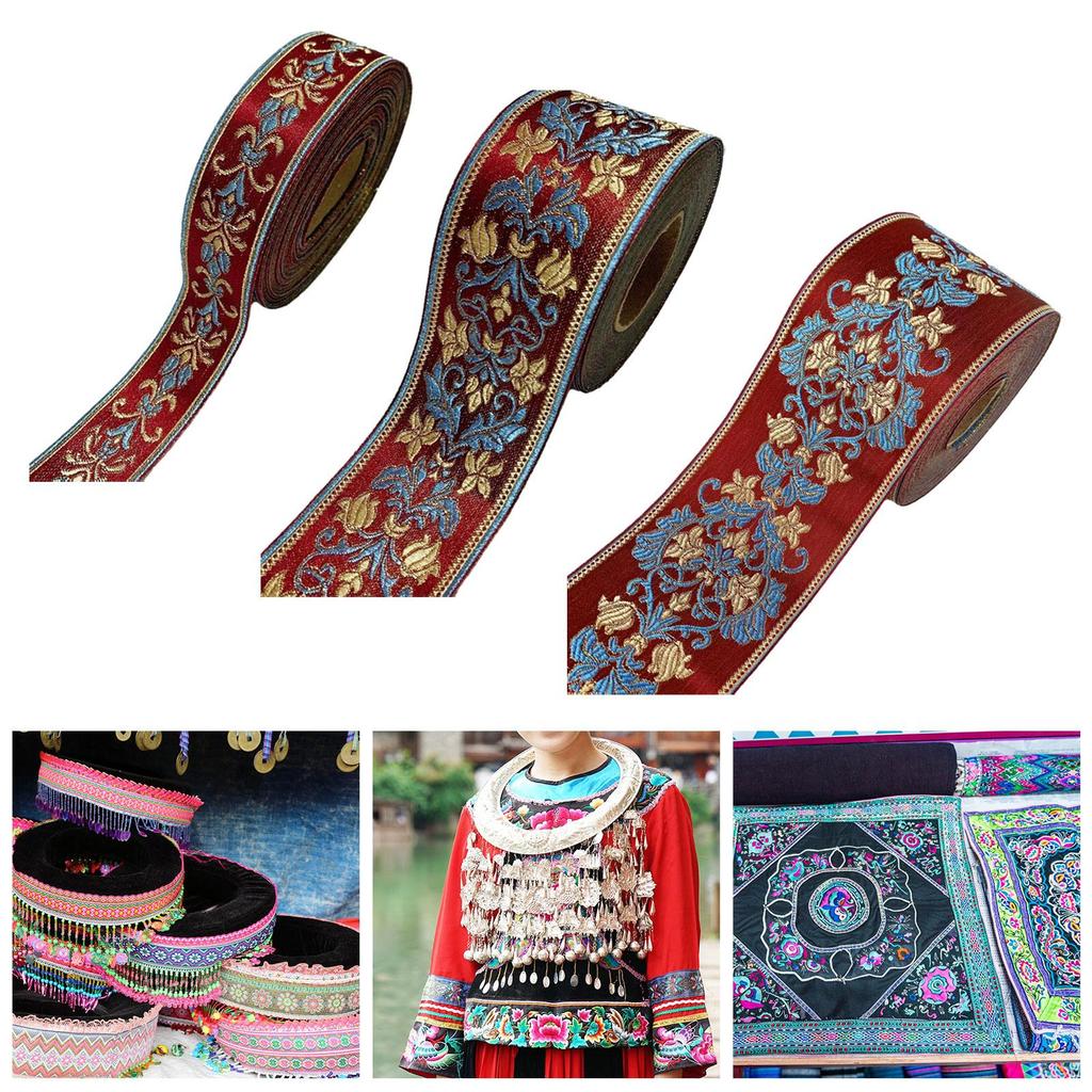 Jacquard Ribbon Clothing Decoration 5M Sewing Ribbon Fabric Embellishment for Pillowcases Clothes Headband Placemats Clothing