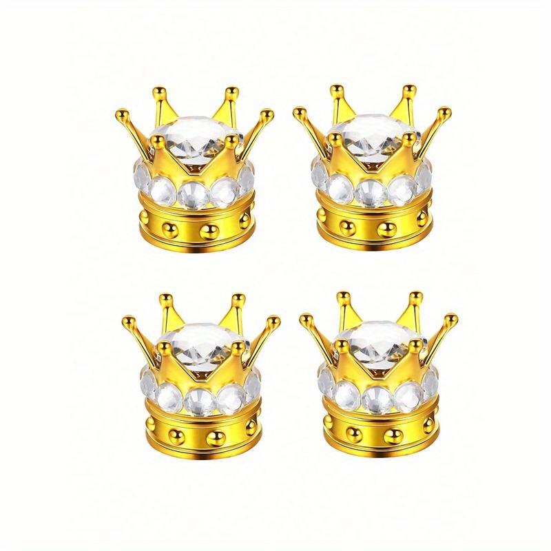 Rhinestone Decor Crown Shaped Car Tire Valve Cap