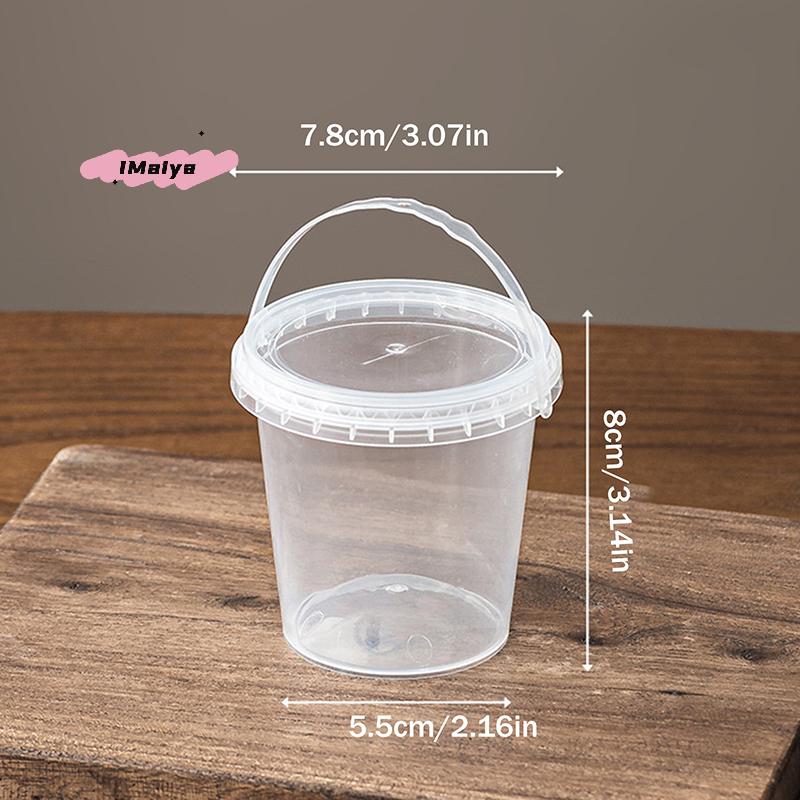 10Pcs Dessert Cup With Spoon With Lid Transparent Cups For Dessert Ice Cream Pudding Yogurt Cups Mousse Cake Box Container
