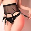 Luxusöl Glänzendes PU-Leder Strapsgürtel Damen Sexy Glänzender Satin Minirock Metallclips Strumpfhaltergürtel für Strümpfe