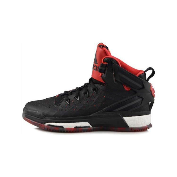 Adidas D Rose 6 Anti-Slip Shock Absorption Wear-Resistant Mid-Top Kids Basketball Shoes Kids Basketball Shoes Black Red D69766