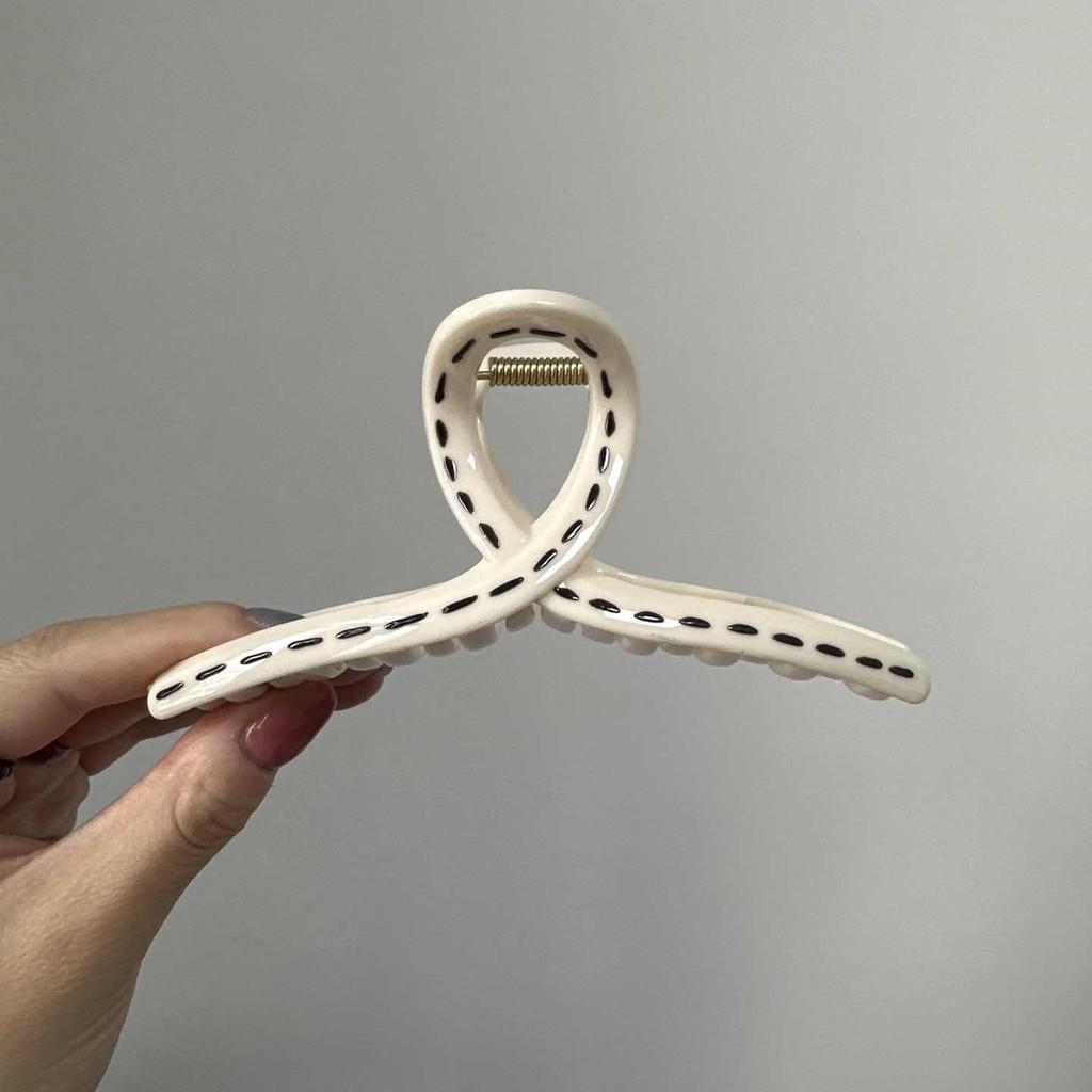 13cm Korean Hand-drawn Line Hair Clip Women's Summer New Fashion Simple Shark Clip Hair Accessories