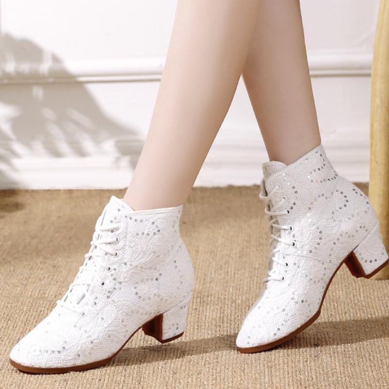 Chaussures de Danse Latine Jazz pour Femmes Intérieur Professionnel Adulte Semelle Souple Baskets de Danse Moderne