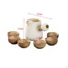 Ceramic Teapot and 6 Cups Tea Maker Chinese Traditional with Rope Wrapped Handle Infuser