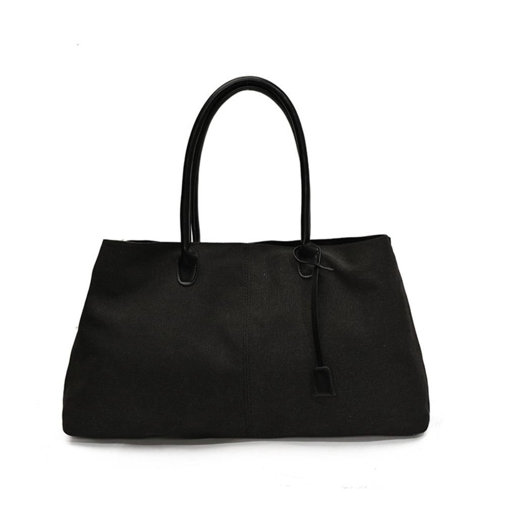 

Сумка-тоут большой вместимости в корейском стиле, сумка-хобо, подмышечная сумка, повседневная замшевая сумка через плечо, для путешествий чёрный