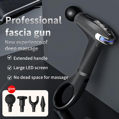 Extended Fascia Gun Pro – 7-Color Breathing Light, Electric LCD Display, Fitness & Sports Muscle Relaxation Massager Gun