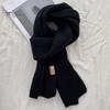 Women Scarf Winter Windproof Solid Color Soft Thick Knitting Keep Warm Cozy Unisex Korean Style Men for Outdoor