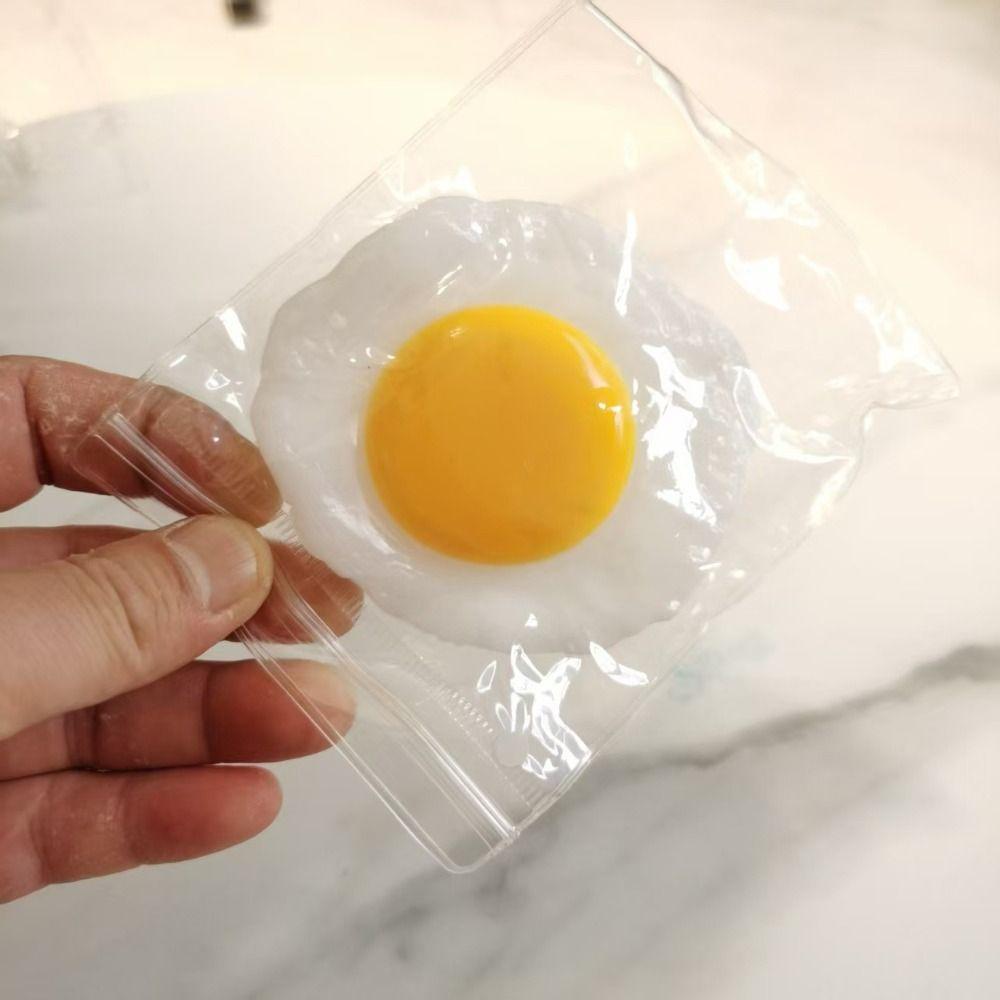 Simulation Design Soft Stress Toy Stress Relief Simulation Food Toy Fried Egg Fidget Toy  Kids