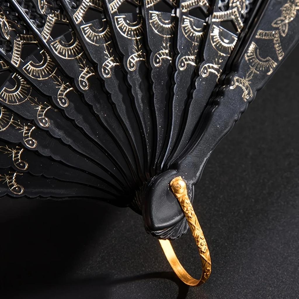 1pc-Chinese Style Vintage Retro Foldable Hand Fan Rose Lace Folding Handheld Fan for Dance Wedding Decoration Party Favor Gifts