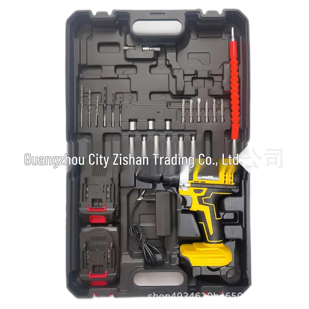 Electric Drill with 25 Torque Settings, LED Light, and 0.8-10mm Drill Bits