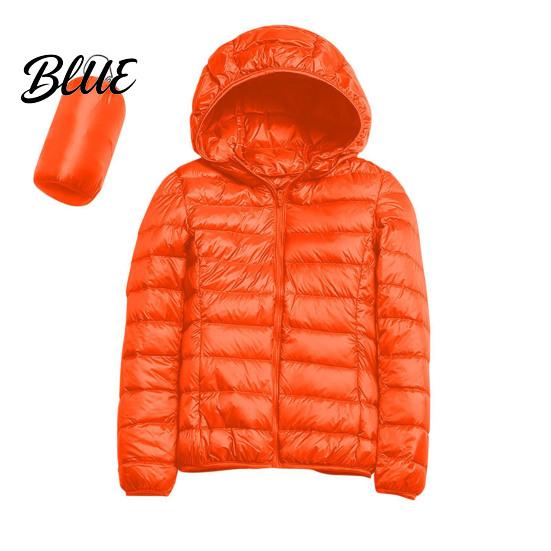 Polyester Lining Coat Pockets Zip-up with Hood Down Jacket Women Winter And Zipper Padded Warm