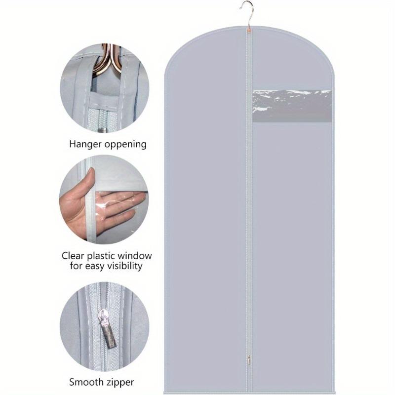 4pcs Extra for long Clothing Bags with Zipper Closure | Heavy-Duty Clear Garment Storage Bags, Dustproof & Moisture-Resistant