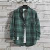 Hong Kong Style Men's Plaid Sun Protection Jacket - Long-Sleeved, Lightweight, Trendy & Stylish.