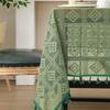 Retro Knitted Table Cloth Lace Green Hollow Out Tablecloth Vintage Crocheted Round Tablecloth American Style Lace Table Topper