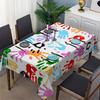 Fun Kids Art Tablecloth,Multicolor Handprint Design,Clean Scalloped Trim, Dirt Resistant for Home Decor Casual Family Gatherings