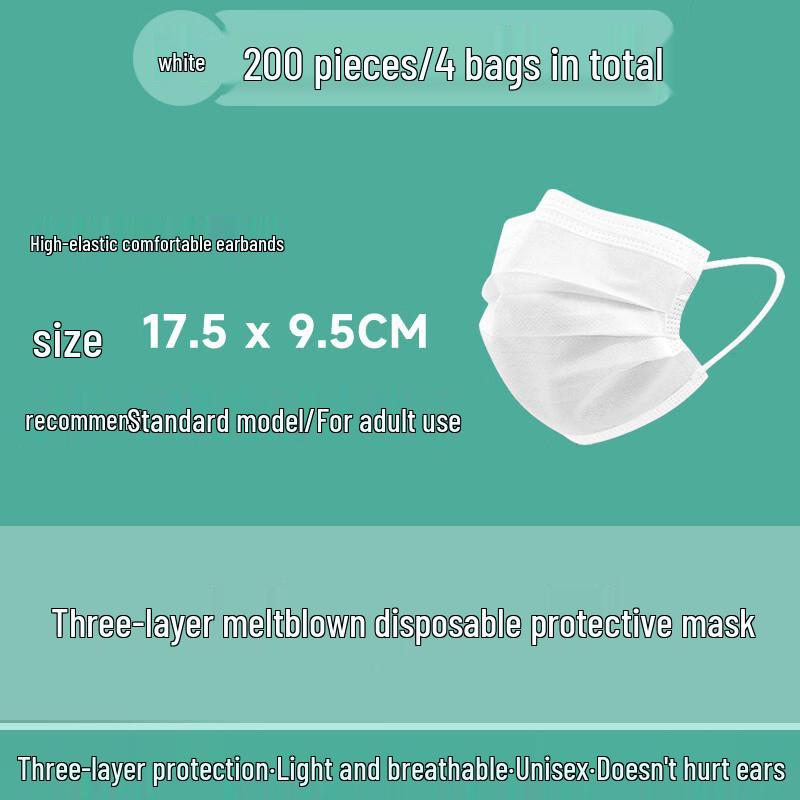 Summer Thin 3-Ply Disposable White Face Masks