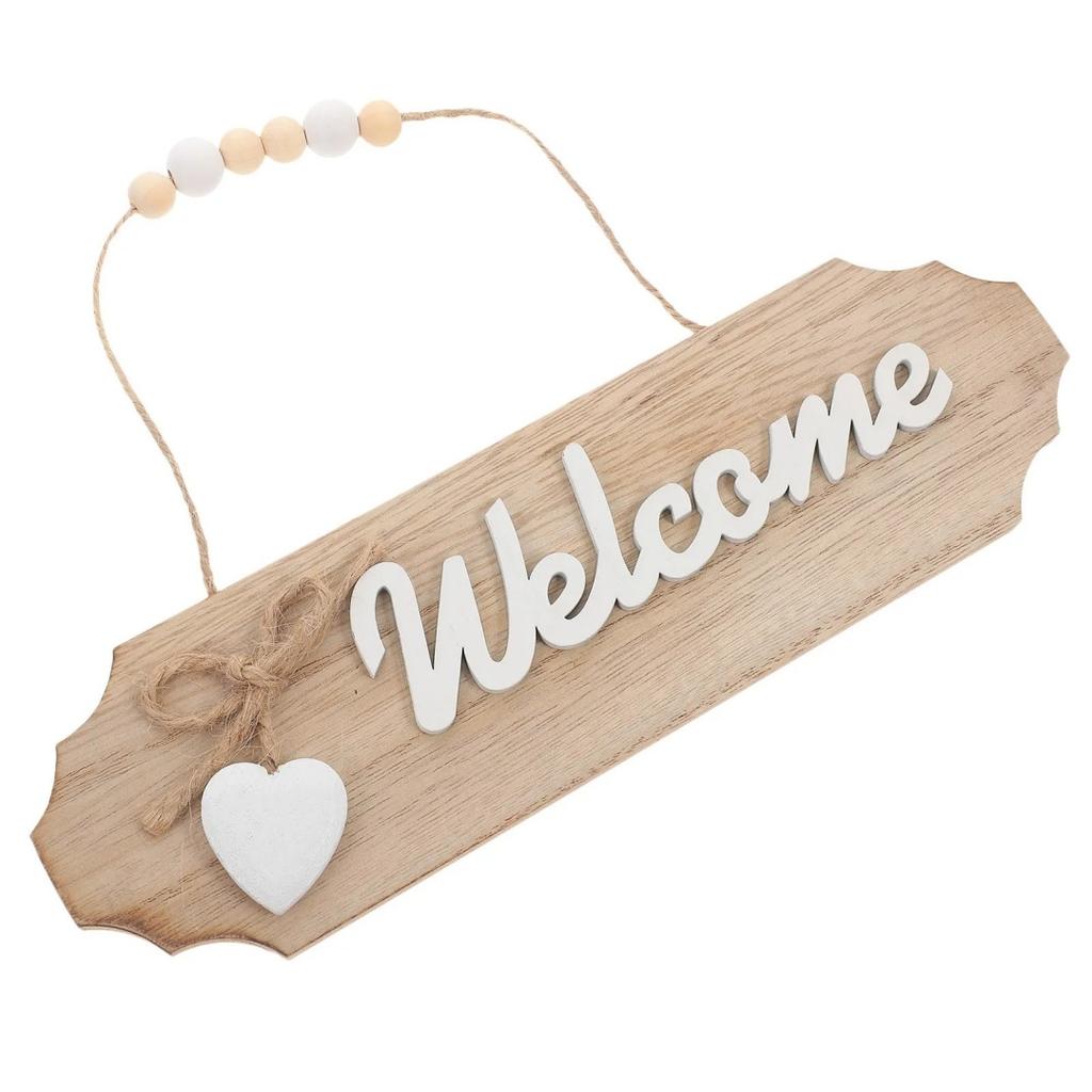 1pc Welcome Sign For Wall Wood Welcome Sign Home Decor English Letter Design Wall Sign Decor Holiday Hotels Ornament All Season