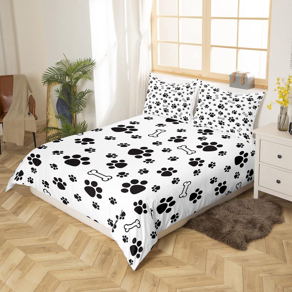 Bone Cat Claw Three-Piece Quilt Cover 3D Digital Printing Bedding Set Bed Cover