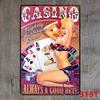 Retro plechová dekorativní malba Casino pro bar nebo KTV