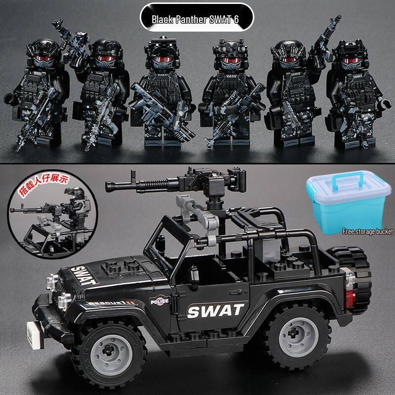 Delta Military Special Forces Police Figure Building Blocks - Ghost Soldier Assembly Toy for Kids