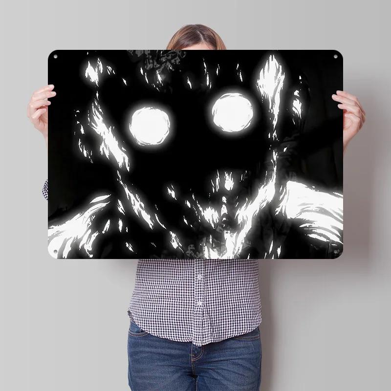 Glowing Figure in Darkness Personalized D Textured Metal Poster Wall Art Tinplate Sign for Luxury Decoration Home Decor Items