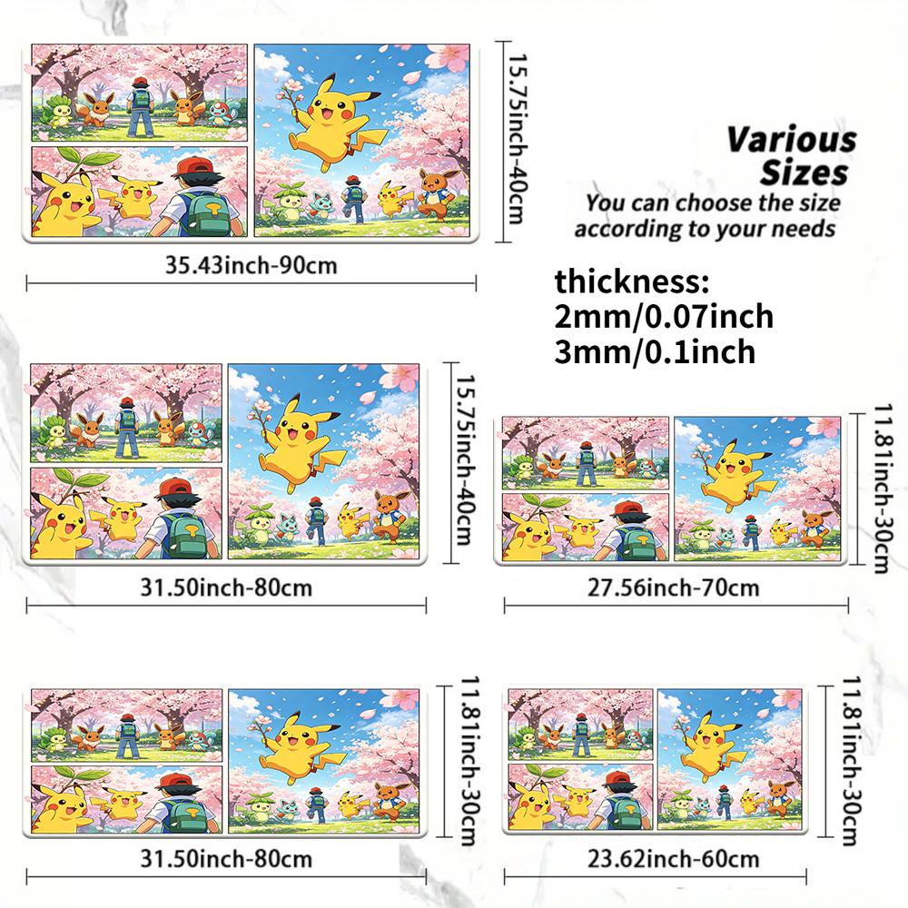 Charmander with Cap Snowy Campfire TCG Playmat NonSlip Desk Mat 30x80x0.2cm