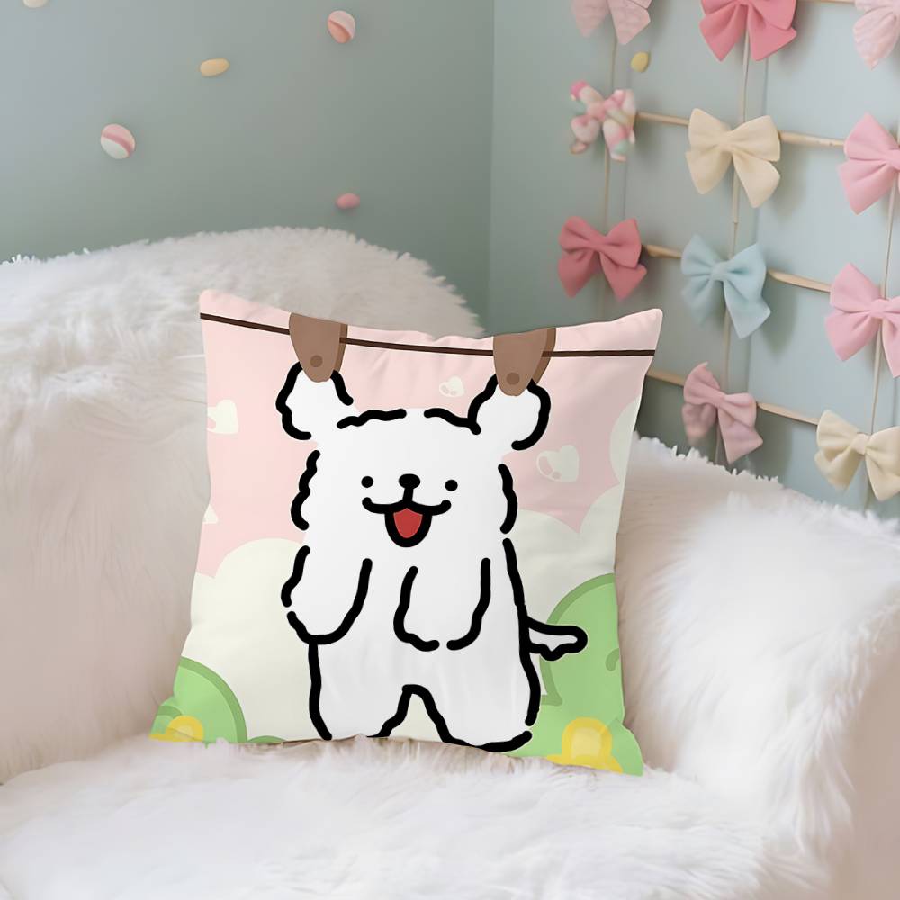 Cute MMaltese Case Plush Fabric Soft Pillowcase Double Sided Print Cushion Cover Household Gifts