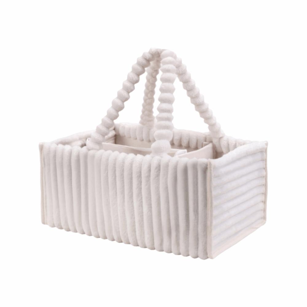 Large Capacity Baby Diaper Organizer Plush Flannel Mommy Storage Bag Cozy Nappy Organizer Bag Car