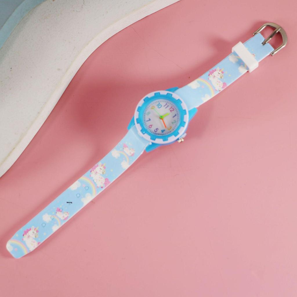 Charming Cartoon Kids’ Silicone Quartz Wristwatch with Creative Pointer Design