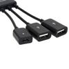 Micro USB OTG Hub Expansion Dock: One-to-Three Splitter with Power Supply for Mobile and Tablet.