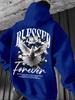 Men's Casual Loose Pigeon-print Fleece Thickened Hooded Sweatshirt for Autumn and Winter Wear
