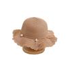 Baby Girl Sun Hat Summer Sun Protection Straw Hat Pearl Beach Bucket Hat Girls Sun Hat