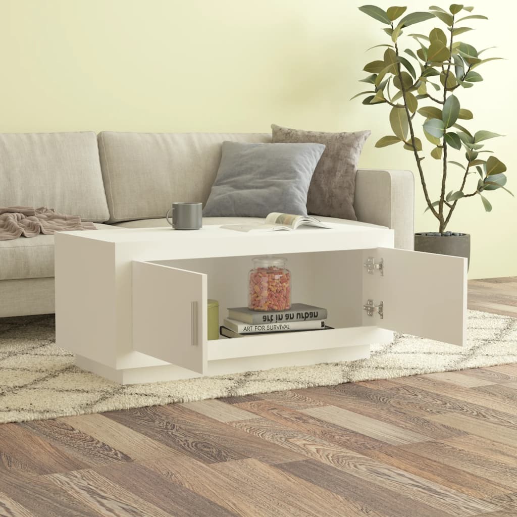 Coffee Tables Coffee Table White 102X50x45 Cm Engineered Wood