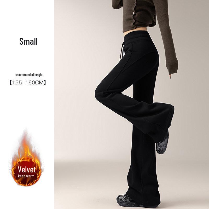 Women's Spring 2026 High-Waisted Micro-Flare Casual Pants - Slimming, Petite, Narrow Leg Design