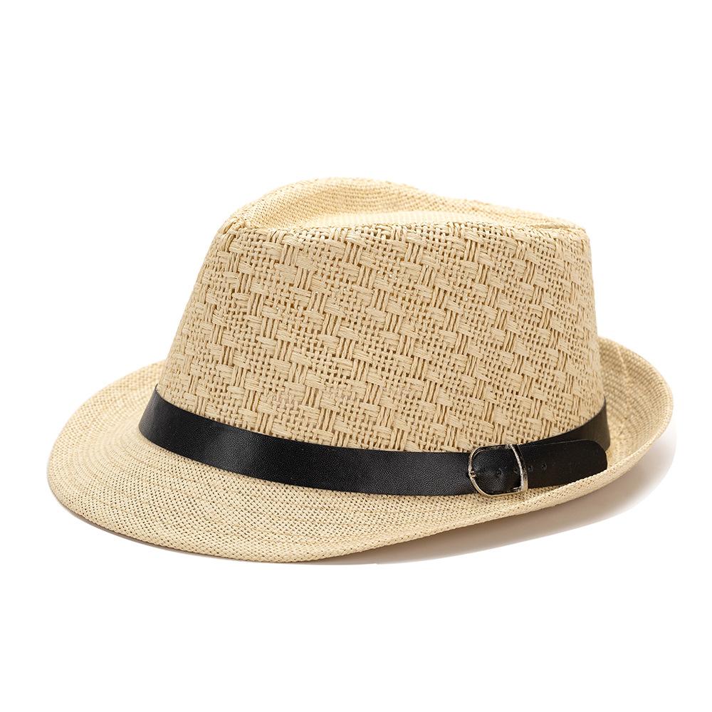 Straw Trilby Fedora Hat for Men 1920s Short Brim Sun Hat Man British Beach Fedora Trilby Outdoor Travel Top Hat Panama
