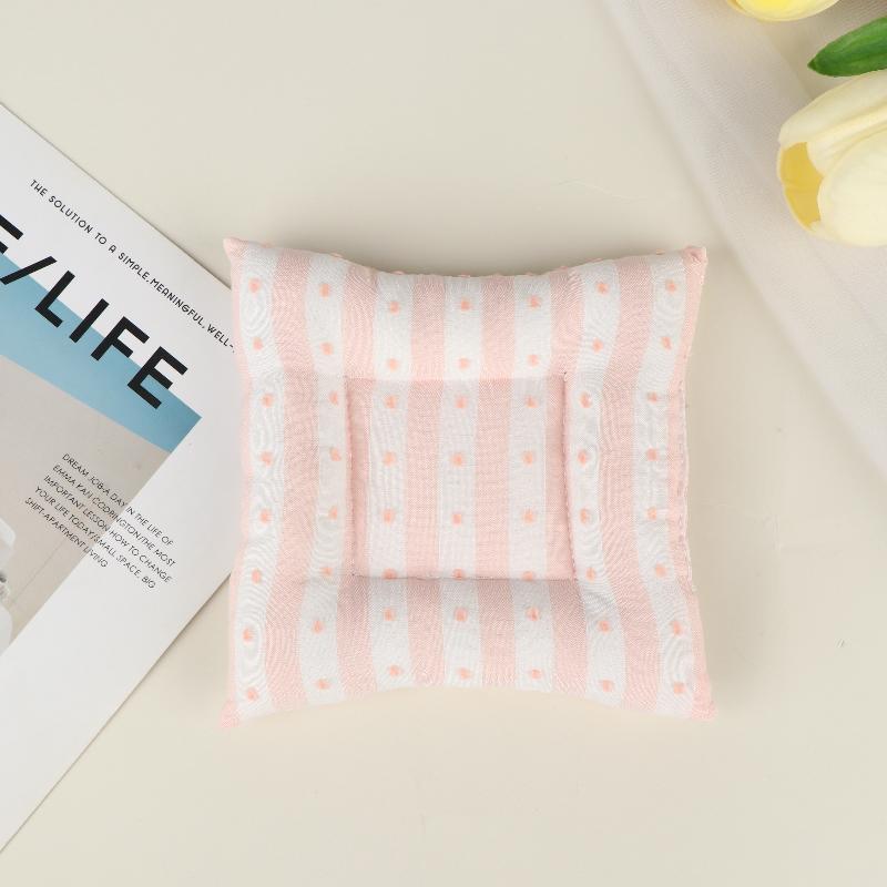 Stripes Polka Dot Coasters Portable Square Cotton Cloth Insulation Pad Soft Hanging Drink Coasters Photography Props