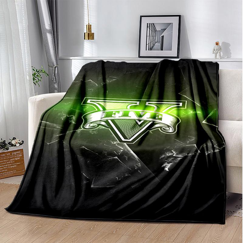 Gta Flannel Blanket Soft Warm All-Season Throw, Design for Camping, Car Travel, Hiking Sofa, Bed, Office Perfect Gift for Parties