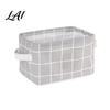 Foldable Storage Basket Cotton And Linen Bin with Handles Waterproof Desktop Nursery Toy Organizer Space Saving for Makeup Book Baby Toys