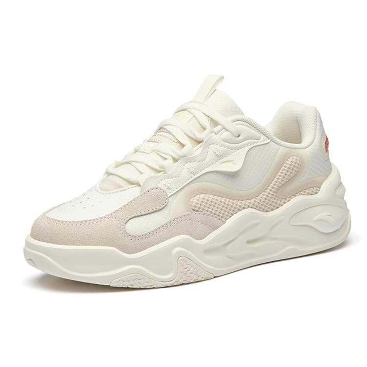 Anta Tianxing Mesh Abrasion Resistant Low top Sports Casual Shoes Women's White Gray Pink 122238091R-1