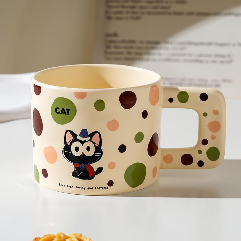 Wind Ceramic Cup With High Value, Creative And Cute Household Couple Water Cup Gift Box, Accompanying Gift