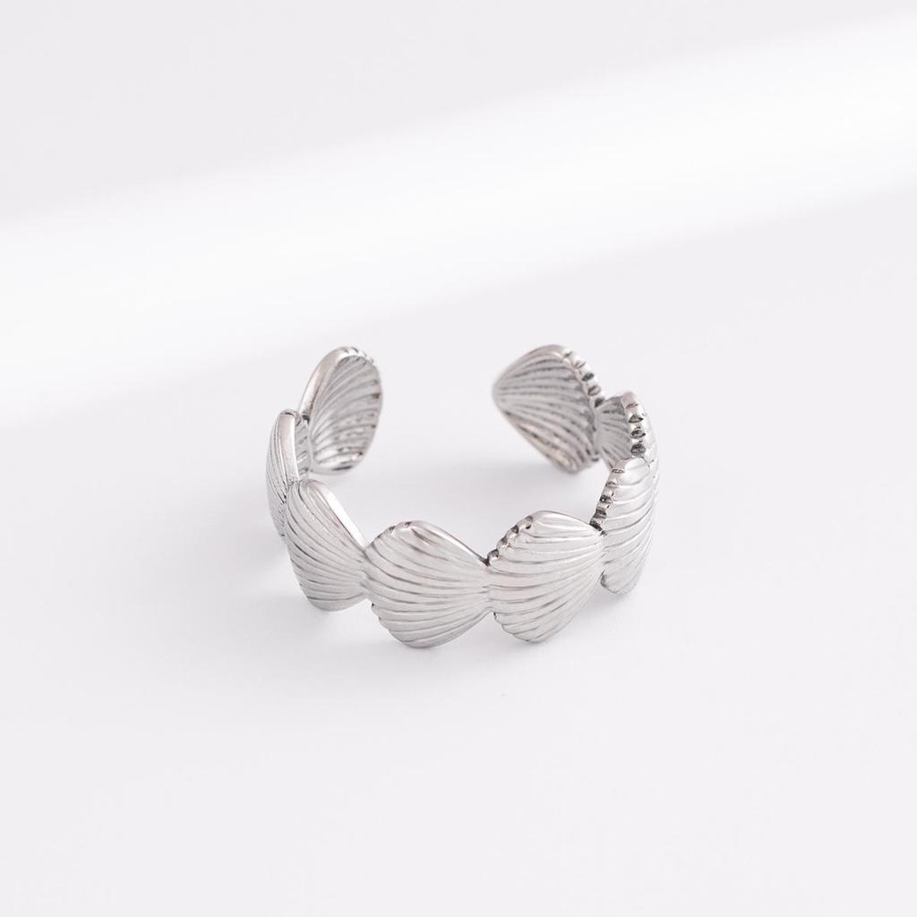 Scallop Ocean Series Stainless Steel Women's Ring – Titanium Colorfast Vacuum Electroplating