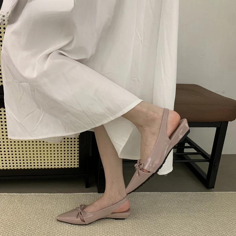 Summer Fashion Butterfly-knot Women Sandals Shallow Slip On Slingbacks Ladies Casual Dress Street Style Flats Shoes