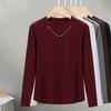 Knitted Shoulder Long-sleeved Bottoming Shirt Women's Autumn New Slim-fit Pullover, Round Neck Outer Wear