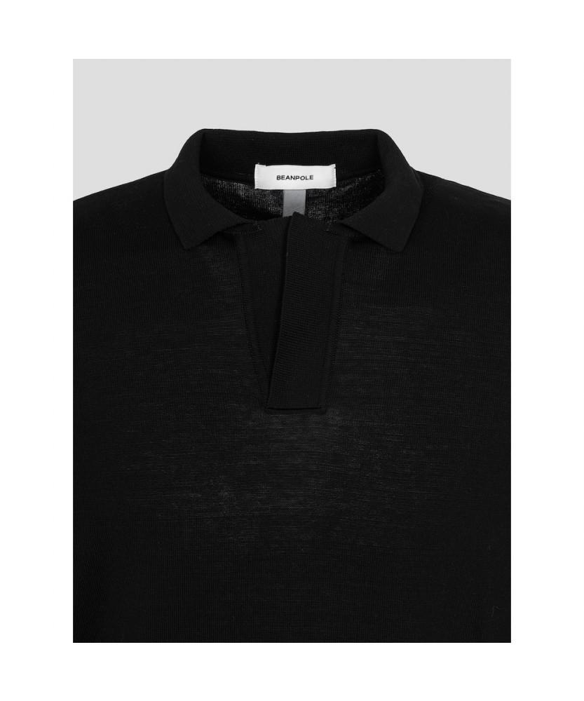 Binpolmen Gentle Tech Collar Neck Knit - Black