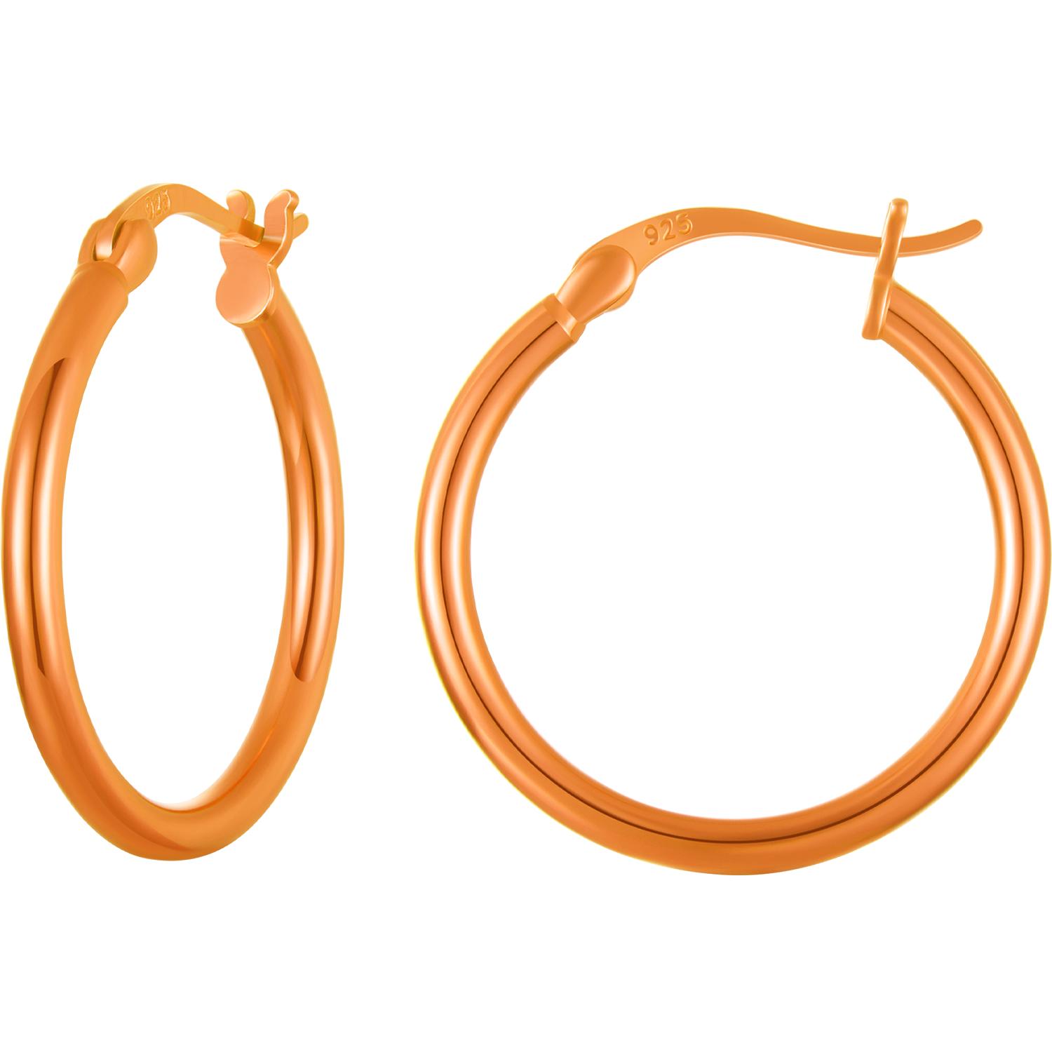 

BAMOER стерлингового серебра 925 пробы, 3 цвета, пряжки для ушей, крошечные гипоаллергенные серьги-кольца для женщин, ювелирные изделия в подарок Orange