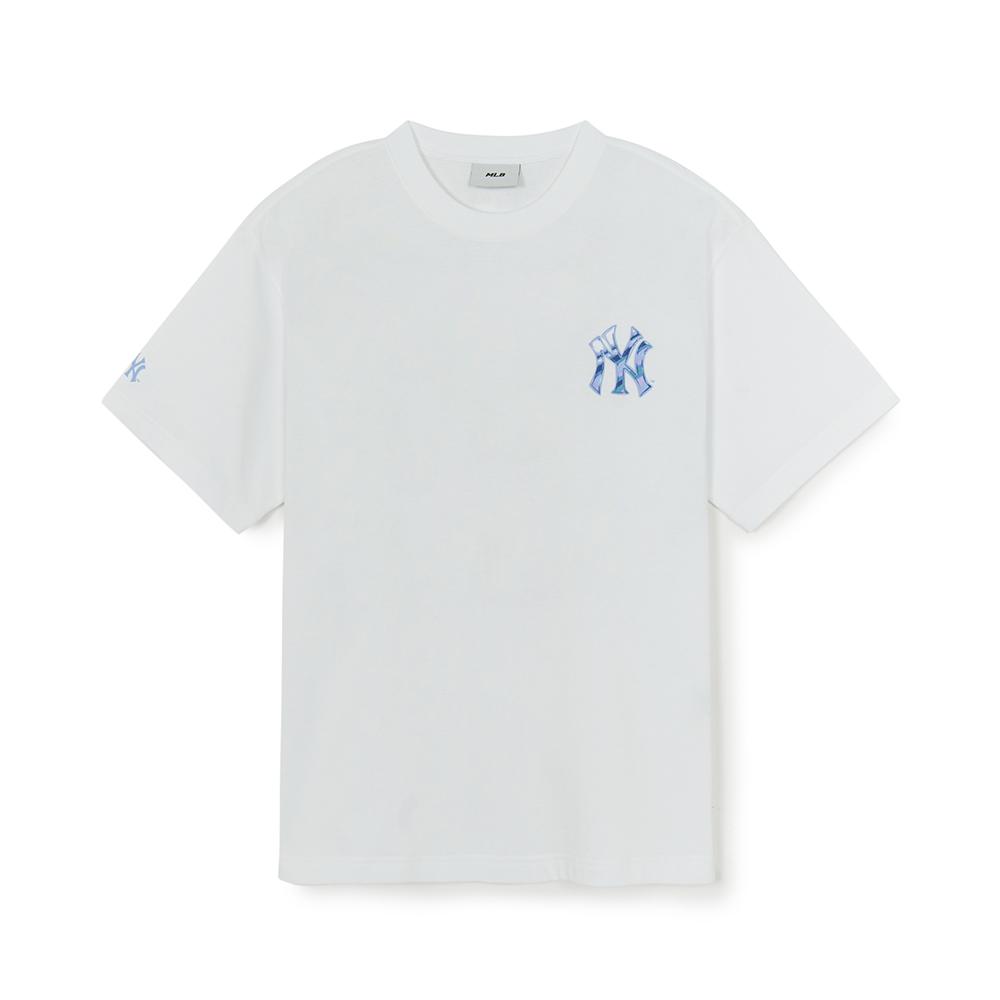 New MLB New York Yankees Basic Collection SS25 T Shirt Unisex White 3ATSB6353-50WHS