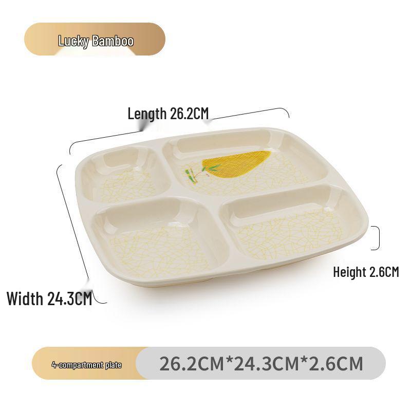 Drop-Proof Melamine Six-Grid Food-Grade Dining Plate