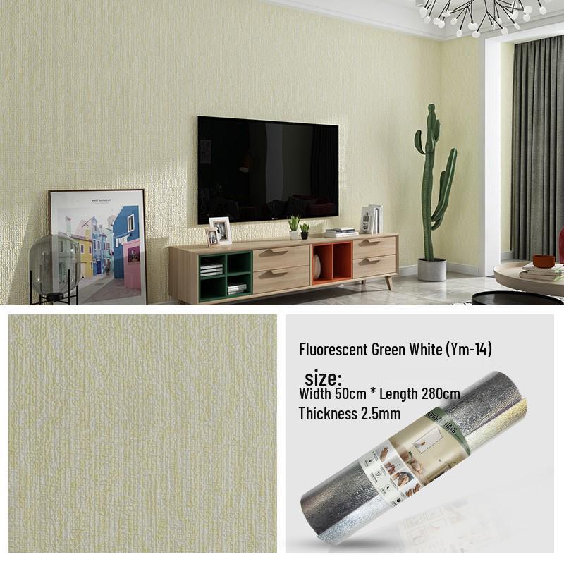 3D Self-Adhesive Linen Wallpaper: Thickened, Moisture-Proof, Light-Blocking, Thermal Insulation, Fire Retardant Aluminum Foil.