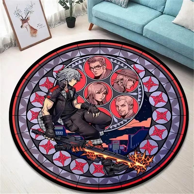 Kingdom Hearts Round Area Rug Anime Gaming Carpet Non Slip Floor Mat Bedroom Decor Soft Gift For Gamer Kids